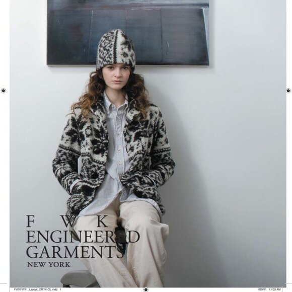 FWK Engineered Garments Shawl Collar Wool Snowflake Sweater Jacket FW11 Size 0 - Picture 13 of 13